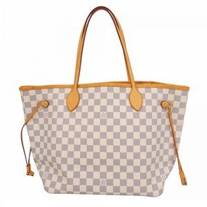 Louis Vuitton Damier Azur Neverfull MM Tote Bag N51107 White Women's